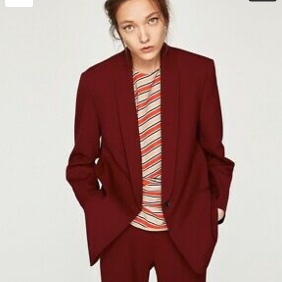 Zara Jackets & Blazers - Zara woman studio maroon 1 button blazer